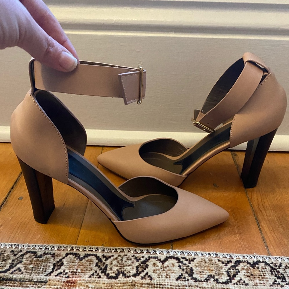 Marni Nude Leather Block Heels